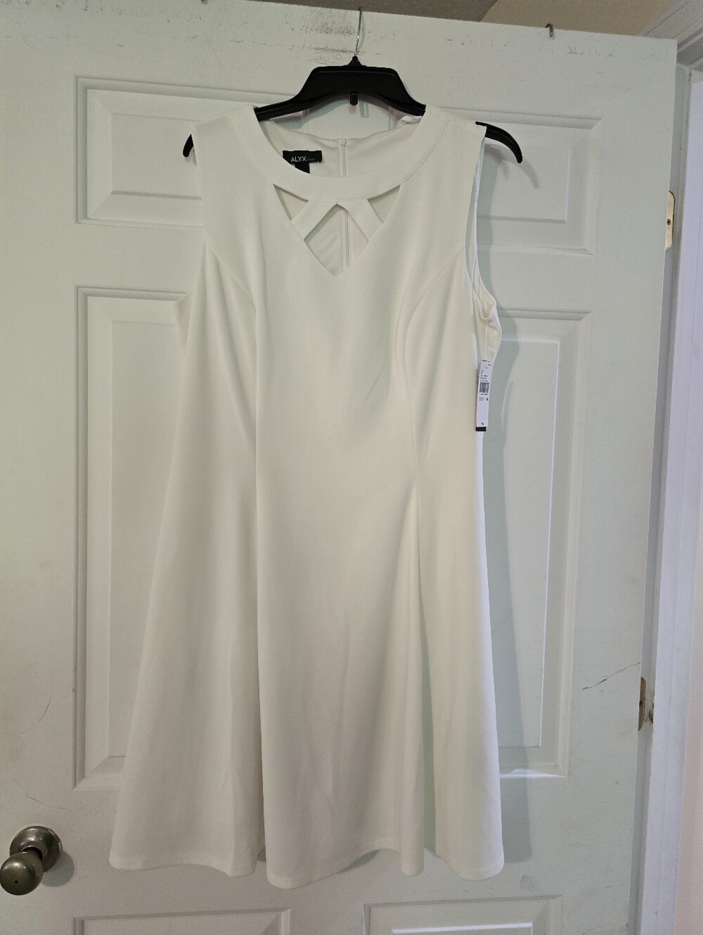 Alyx Cream Sleeveless Mini Dress with Front Cutout